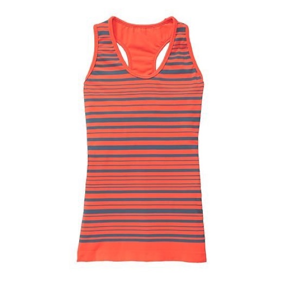Athleta Racerback Striped Tank Top Orange Small - Picture 1 of 7